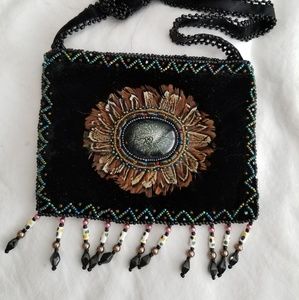 Boho feather clutch